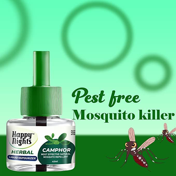 Mosquito Repellent Refill | 45ml with machine |Happy Nights Camphor