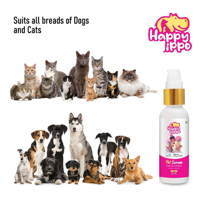 Happy Hippo Combo Pack - Pet Shampoo, Anti tick Shampoo, Dry Shampoo and Conditioner (one each)