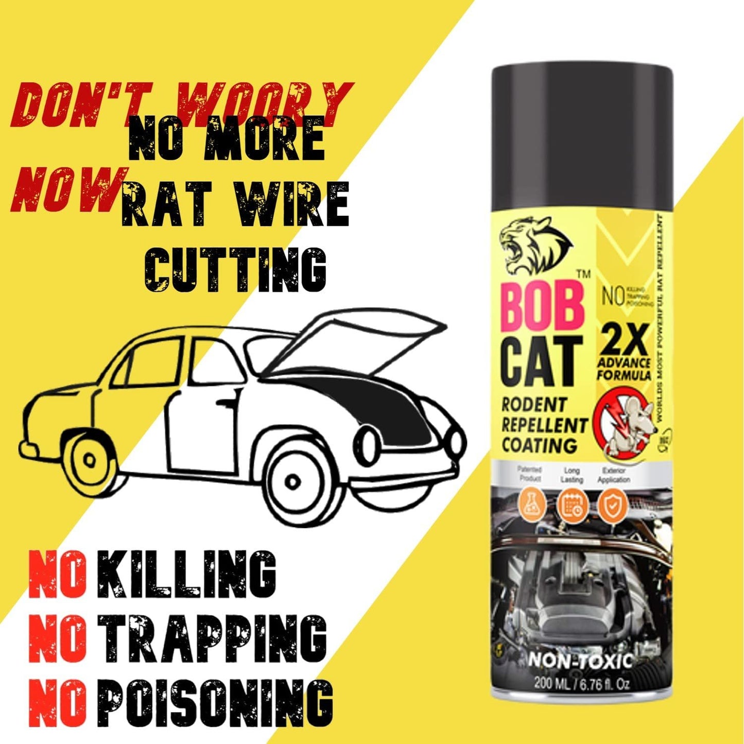 Rat Repellent Spray buy online - 200ml | BOB CAT 2X Advanced