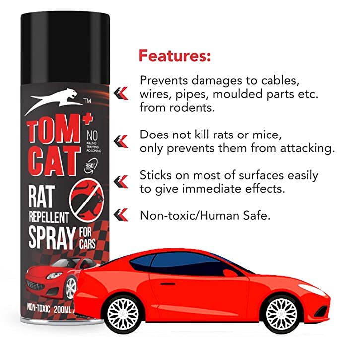 TOM CAT COMBO - Rat Repellent Spray for Car and Home (200ml + 200ml)